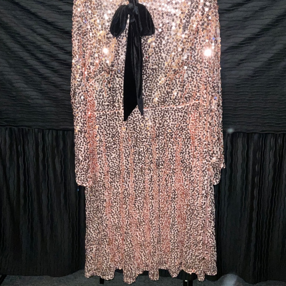 Rose colored sequins dress